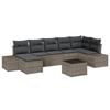 vidaXL Set de canapele pentru grădină cu pernă 7 pcs Gri poliratan