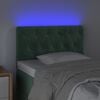 vidaXL Tăblie de pat cu LED, verde &icirc;nchis, 80x7x78/88 cm, catifea
