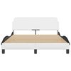 vidaXL Cadru de pat, Dover, alb/negru, 140x200 cm, piele ecologică