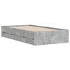 vidaXL Cadru de pat cu sertare, gri beton, 90x200 cm, lemn prelucrat