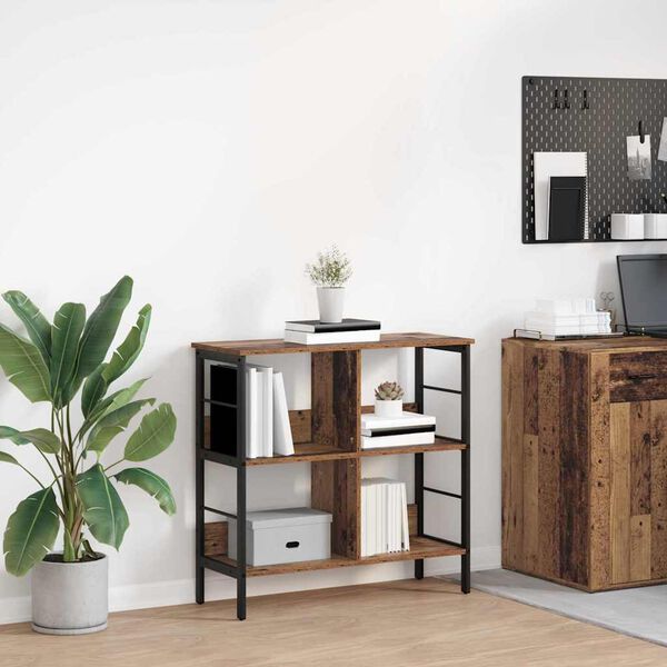 vidaXL Raft pentru cărți Lemn Vechi 82 x 32 x 79 cm Lemn compozit