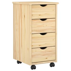 vidaXL Cabinet mobil 34 x 39 x 65,5 cm Lemn de pin masiv Maro