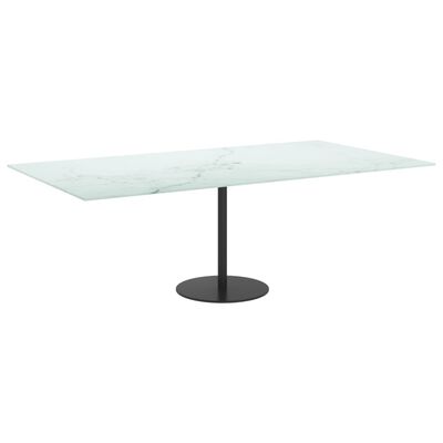 vidaXL Blat masă alb 120x65cm 8mm sticlă securizată, design de marmură