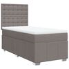 vidaXL Pat box spring cu saltea, gri taupe, 90x190 cm, textil