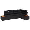vidaXL Set de canapele pentru grădină 5 buc. Negru Rattan poli