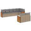 vidaXL Set canapele de grădină, 8 piese, cu perne, bej, poliratan