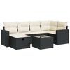 vidaXL Set canapele de grădină cu perne, 7 piese, negru, poliratan