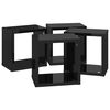 vidaXL Rafturi de perete cub 4 piese negru extralucios 22x15x22 cm PAL