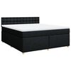 vidaXL Pat box spring cu saltea, negru, 180x200 cm, catifea