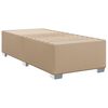 vidaXL Pat box spring cu saltea, cappuccino, 100x200cm piele ecologică