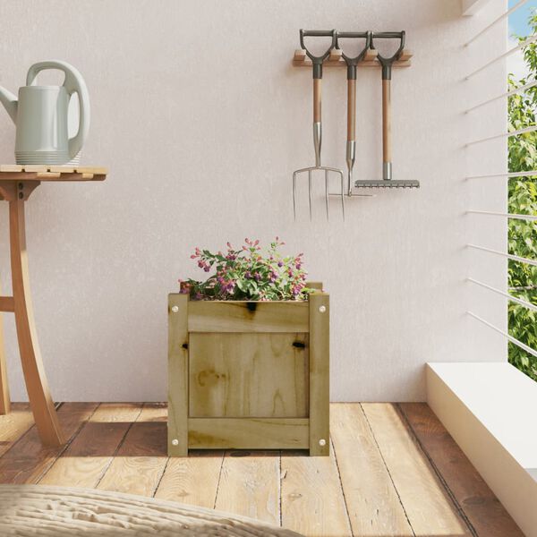 vidaXL Jardinieră de grădină, 31x31x31 cm, lemn de pin impregnat