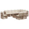 vidaXL Set de canapele pentru grădină 11 pcs Bej poliratan