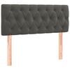 vidaXL Pat box spring cu saltea, gri &icirc;nchis, 100x200 cm, catifea