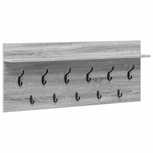 vidaXL Răcător de paltoane montat pe perete sonoma gri Lemn compozit