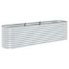vidaXL Strat &icirc;nălțat de grădină argintiu 320x80x81 cm oțel galvanizat