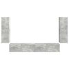 vidaXL Set Dulap pentru Televizor Montat pe Perete 4 pcs Gri din beton