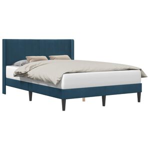 vidaXL Cadru de pat cu headboard albastru 120 x 200 cm Catifea