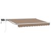vidaXL Cadru manual de marchiză cu LED-uri Gri taupe 4 &times; 3,5 m