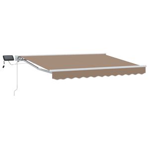 vidaXL Cadru manual de marchiză cu LED-uri Gri taupe 4 &times; 3,5 m