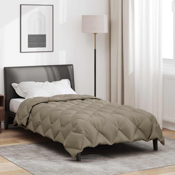 vidaXL Duvet de iarnă Gri deschis 155 x 220 cm Microfibră