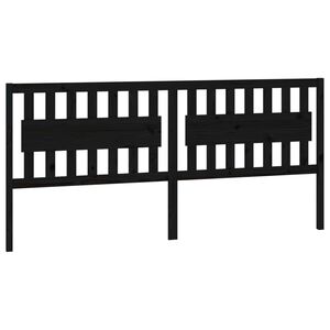 vidaXL Tăblie de pat, negru, 205,5x4x100 cm, lemn masiv de pin