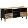 vidaXL Dulap TV, negru, 100x33,5x46 cm, lemn masiv de mango brut