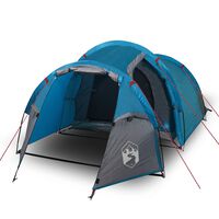 vidaXL Cort de camping 4 persoane albastru, 360x135x105 cm, tafta 185T