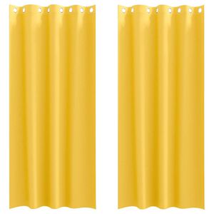 vidaXL Perdele Opaque cu Inel 2 pcs Galben muștar 245 x 140 cm