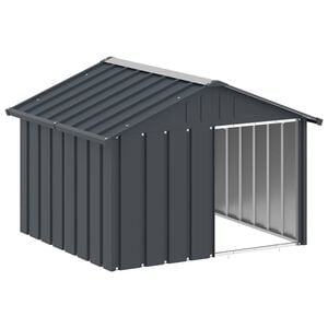 vidaXL Casă pentru c&acirc;ini antracit 116,5x103x81,5 cm oțel galvanizat