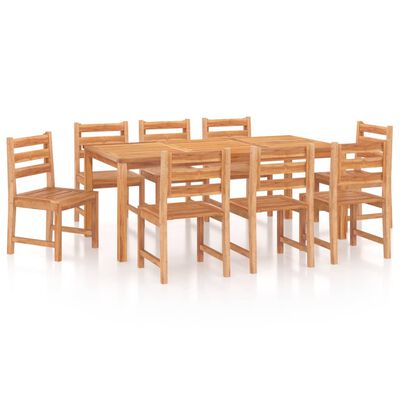 vidaXL Set mobilier de grădină, 9 piese, lemn masiv de tec