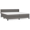 vidaXL Pat box spring cu saltea, gri, 200x200 cm, piele ecologică