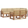 vidaXL Set de canapele de exterior cu pernă 7 pcs Natural și Bej