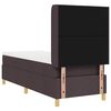 vidaXL Pat cu arcuri cu saltea cu headboard Maro 140 x 200 cm țesătură