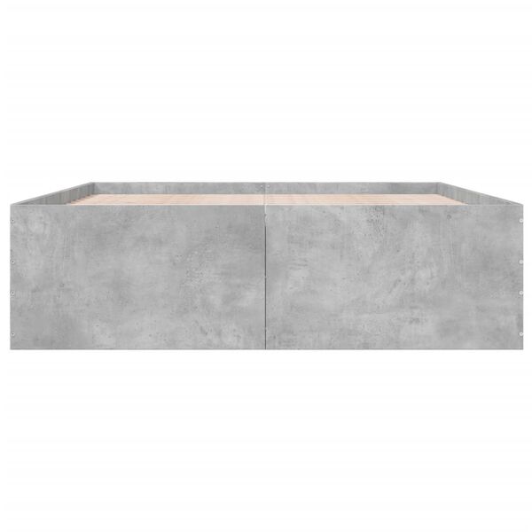 vidaXL Cadru de pat, gri beton, 160x200 cm, lemn prelucrat
