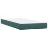 vidaXL Pat box spring cu saltea, verde &icirc;nchis, 180x220 cm, catifea