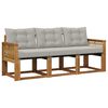 vidaXL Set de canapele de exterior 3 buc. Natural și gri deschis