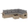 vidaXL Set canapele de grădină, 7 piese, cu perne, bej, poliratan