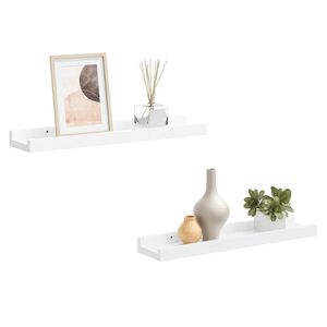 vidaXL Rafturi rame foto cu bordură, 2 buc., alb, 40 x 9 x 3 cm, MDF