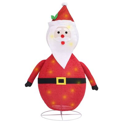 vidaXL Figurină Moș Crăciun decorativă cu LED, 90 cm, țesătură lux