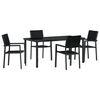 vidaXL Set de masă pentru grădină 5 pcs Negru