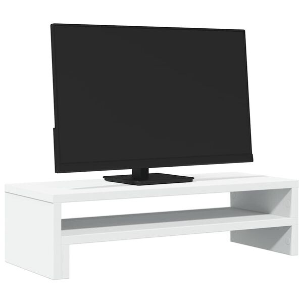 vidaXL Suport de monitor, alb, 54x22x15 cm, lemn prelucrat