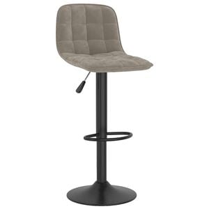 vidaXL Scaun de bar, gri deschis, catifea