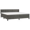 vidaXL Pat box spring cu saltea, gri &icirc;nchis, 200x200 cm, catifea