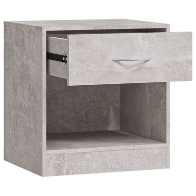 vidaXL Noptiere cu sertar, 2 buc., gri beton