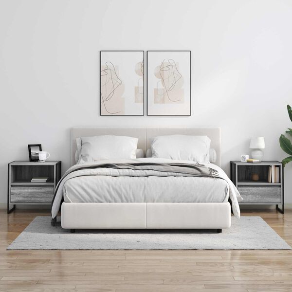 vidaXL Noptieră cu sertar Gri Sonoma 50 x 39,5 x 50 cm Lemn compozit