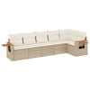 vidaXL Set canapele de grădină cu perne, 6 piese, bej, poliratan