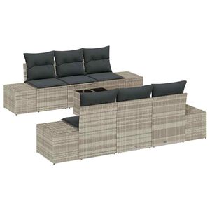 vidaXL Set de canapele pentru grădină 8 pcs Gri deschis și gri &icirc;nchis