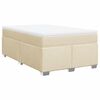 vidaXL Pat box spring cu saltea, crem, 120x200 cm, textil