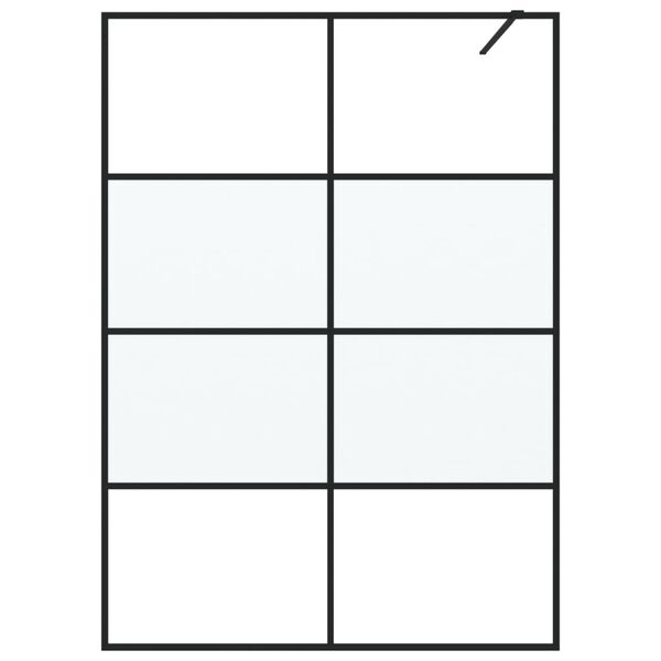 vidaXL Perete cabină duș walk-in negru 140x195 cm sticlă ESG semi-mată