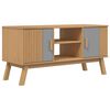 vidaXL Dulap TV &bdquo;OLDEN&rdquo;, gri/maro, 114x43x57 cm, lemn masiv pin